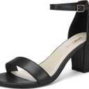 Women's Heeled Sandals Open Toe Ankle Strap 2.5-Inch Chunky Heels Dress Shoes Wide Feet Friendly, Size 41