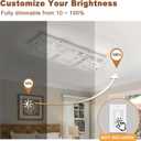 Crystal Ceiling Light Flush Mount Rectangle Ceiling Light Fxiture Modern Hallway Light LED Dimmable 4000K for Kitchen, Bathroom, Bedroom, 18W