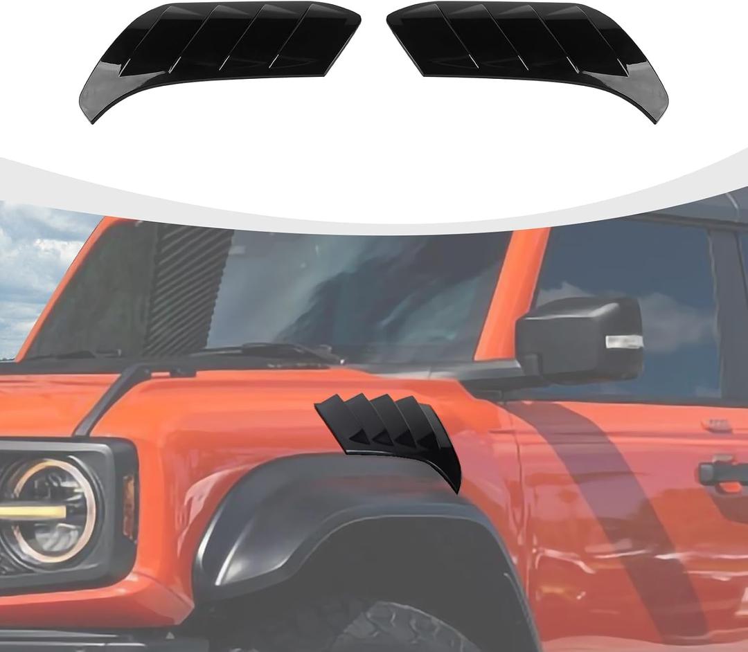 RAZPOY Front Side Fender Vents Cover Trim Compatible with Ford Bronco Raptor 2021-2024, Side Air Vent Outlet Cover, Black