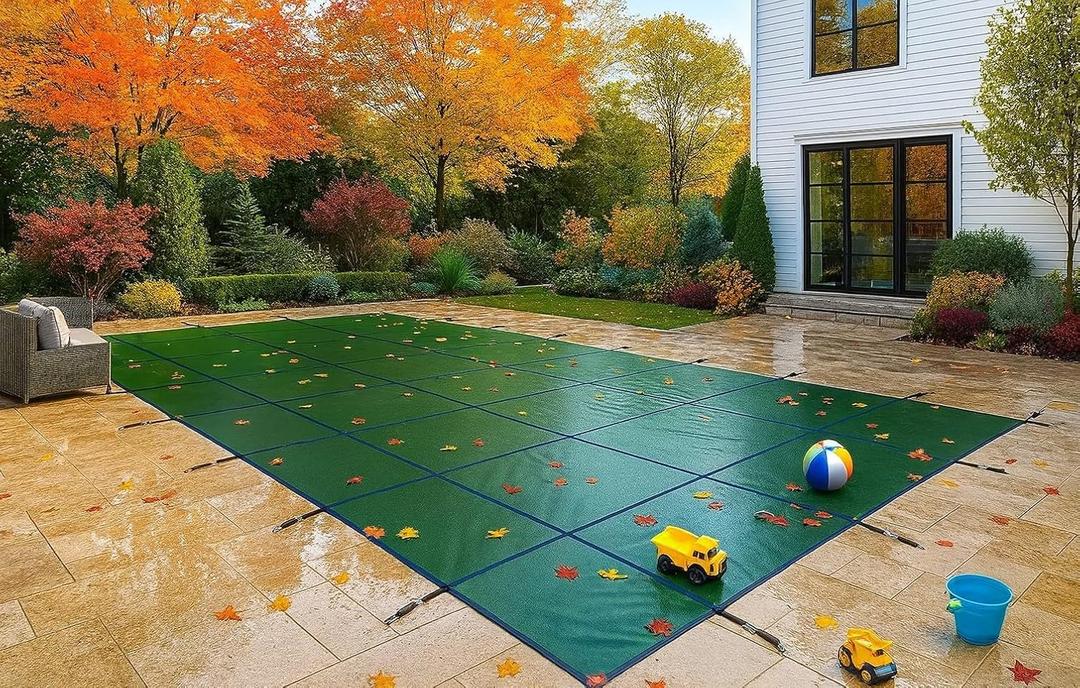 Water Warden Inground Pool Safety Cover 30' x 40', Rectangle, UL Classified to ASTM F1346, Triple Stitched for MAX Strength, Abrasion Resistant, Hardware Included, Green Mesh