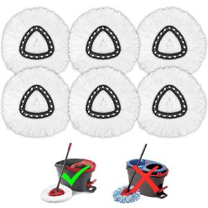 Mop Replacement Heads for O-Ceda Mop Replace Head Easy Wring Spin Mop Heads Replacements, O-Cedar Microfiber Spin Mop Refills, Spin Mop Replacement Head (White-6-pack)