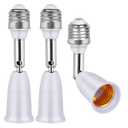 3 Pack Light Socket Extender, E26/E27 4.5 Inch Light Socket Extension, Vertical 180Horizontal 350 Adjustable Medium Screw Base Light Bulb Extension Socket