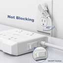 Power Strip with USB C Ports, AiJoy 5 ft Extension Cord with 4 Outlets and 4 USB Ports, 20W USB C for iPhone 15, Wall Mount, Compact for Home, Office, Room Desk Accessories (White)