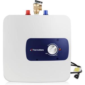 ThermoMate Electric Tank Water Heater, 8.0 Gallon Point of Use Instant Small Hot Water Heater 120V 1440W, Wall or Floor Mounted, Plug-in to Use, UL Listed ES800