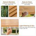 Cordless Bamboo Roman Shades, Light Filtering Woven Wood Window Blinds with Valance for Living Room, Bedroom, Kitchen, Home Office, 34" Wx64 H