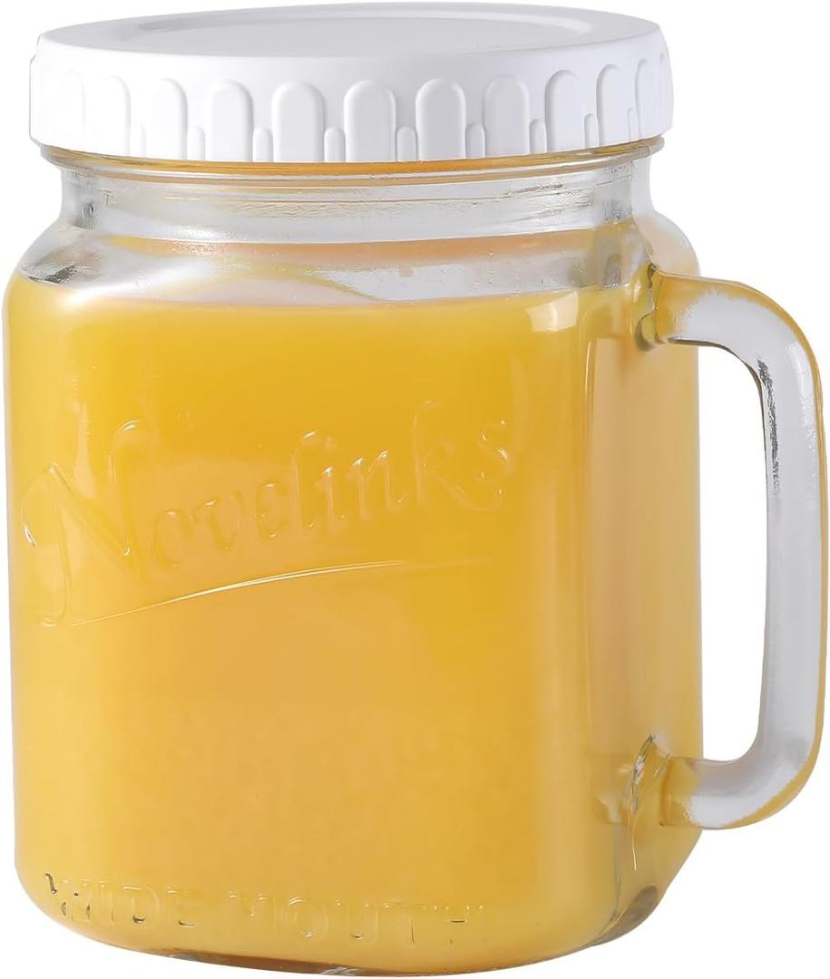 novelinks 74 oz Wide Mouth Glass Jar with Lid,Clear Large Mason Jars (1 Pack)