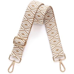 S-Jacorry Purse Strap Replacement Crossbody Wide Shoulder Strap Adjustable Canvas Straps Handbag Strap Replacement Belts (Gold Buckle-677)