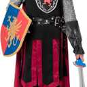 Spooktacular Creations Medieval Knight Costume for Kids, Boys Dragon Knight Outfit, California Costume for Halloween DressUp (Small(5-7 yrs))