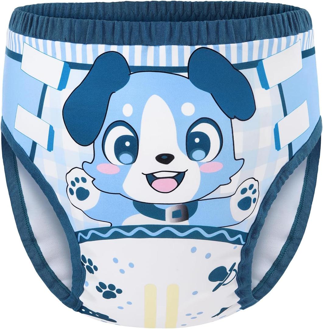 Littleforbig Soft Silky Underwear Comfortable Washable Reusable Adult Training Pants - Little Blue (Large)