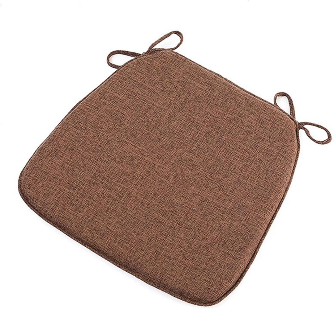 Chair Pads with Ties 18x17, Memory Foam Kitchen Chair Cushions with Ties 18 Inch, Non Slip Chair Pads for Dining Chairs Set of 2 4 6, Seat Cushions Covers Washable and Removable with Zipper