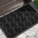 Yimobra Doormat Outdoor Entrance 29.5x17, All-Weather Waterproof Outdoor Mats for Front Door, Non Slip Welcome Door Mat for Patio Proch Outside Entryway Indoor, Black