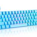Gaming Keyboard, RGB Backlit Ultra-Compact Mechanical Keyboard, Blue Switch Waterproof Compact 68 Keys Keyboard for Typist Laptop PC Mac Gamer(Blue)