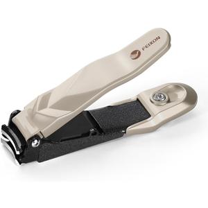 Nail Clippers for Men Women with Catcher - No Mess,Self-Collecting Heavy Duty Nail Clippers for Fingernails & Toenails, for Adult,Home,Travel,Gifts (No Splash Design) (Champagne)