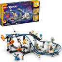 LEGO Creator 3 in 1 Space Roller Coaster Building Toy Set Featuring a Roller Coaster, Drop Tower, Carousel and 5 Minifigures, Rebuildable Amusement Park for Kids Ages 9+, 31142