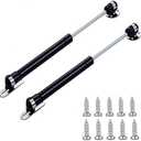 12" Length Gas Strut, 20N/4.4 lb Hydraulic Air Prop Lift Support Cabinet Hinge Kitchen Cabinet Door Air Spring Door Impact Cabinet Hinge Black, (2 Sets)