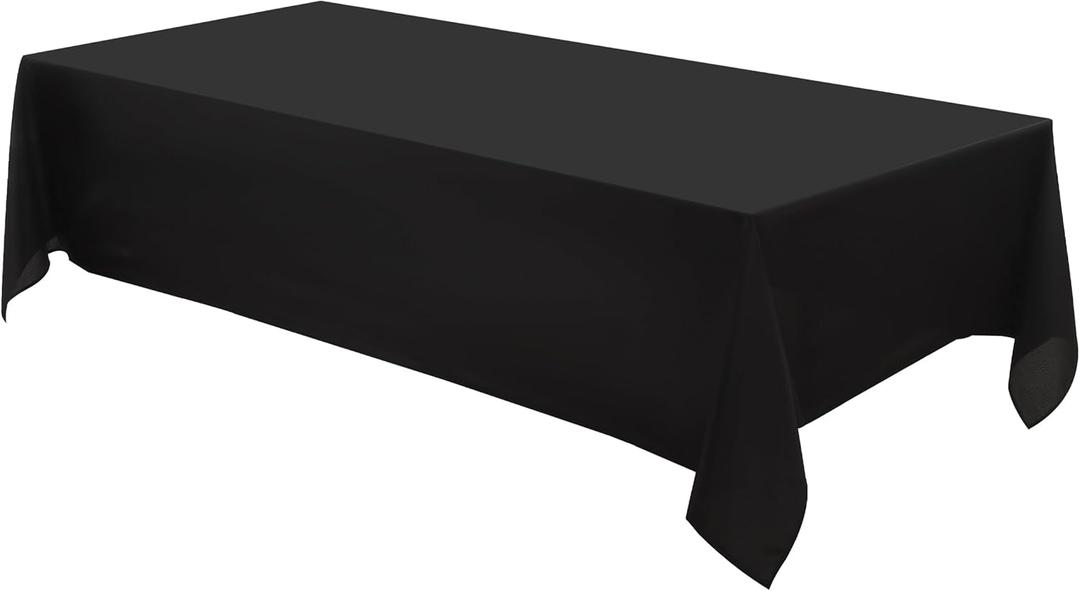Rectangle Tablecloths 60x84 Inch 1 Pack Black Tablecloth Washable Decorative Linen Polyester Table Cloths for Dining Table Banquets Buffet Parties and Wedding