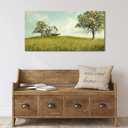 YCPRIMER Canvas Wall Art - Village Landscape Decor Retro Farmhouse Picture Yellow Tree Painting Artwork for Dinning Room,Living Room,Kitchen Decoration Size 2448Inch (24L" x 48W")