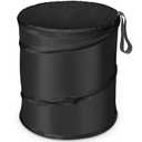 Kincown Car Trash Can, Large-Sized Pop-up Car Trash Bin, Collapsible Garbage Can, Trash Bag with Elastic Band Hanging, Double-Layer Washable Trash Can, Waste Basket with Velcro (4 Gallons, Black)