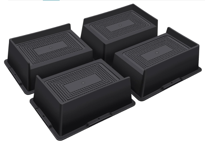 Bed Risers 3 Inch Heavy Duty, Oversized Couch Risers, Extra Wide Furniture Risers for Sofa Table Desk Headboard Chair Lifting, Rectangle Risering Blocks Support 6000 lbs(4 Pack Black)