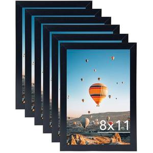 JCJMY 14"×10"Picture Frame Set of 6 Black for Wall Hanging or Tabletop- Wall Mounting Horizontally or Vertically, 14"×10" Wall Gallery Poster Photo Frame for 14 by 10 Photo,6 Pack, Black