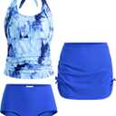 Teen Girls Swimsuits Halterneck Tankini Bathing Suits for 7-16
