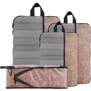 U+U 4 Set Compression Packing Cubes - Ultralight Travel Organizers, Space-Saving Suitcase Organizer, Expandable Packing Cubes for Travel and Family Vacation (Paisley Pattern)