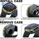Apple watch Cover Metal Cases Compatible with Apple Watch Ultra 3/2/Ultra 49mm Case Built-in 9H Tempered Glass Screen Film, Straight Edge Rugged Protective Apple watch case with Back Cover and Screen Protector