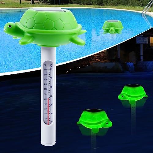 KingSom Floating Pool Thermometer,Solar Turtle Pool Thermometer Floating,Easy to Read Pool Temperature Thermometer at Night,Pro Pond Thermometer,Floating Water Thermometer for Hot tub,Spa-1PC