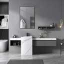 Wall Mirror for Bathroom, 20x30 Inch SilverVanity Mirror, Stainless Steel Metal Frame Rectangular Wall Mirror for Over Sink (Horizontal/Vertical)