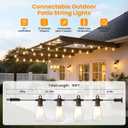 ZOTOYI Outdoor String Lights50FT Patio Lights with 27 Vintage Edison Bulbs (2 Spare)ST38 Waterproof Outside Hanging Light for Backyard, Bistro, Cafe, Gazebo, Porch Decor, Dimmable 2700K