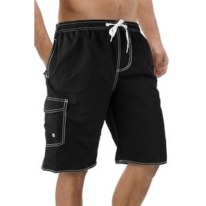 Srnede Mens Swim Trunks Swimming Trunks Swim Shorts Quick Dry 11 Inch with Mesh Lining Funny Swimwear Bathing Suits Black XXL