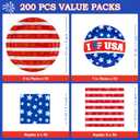 JOYIN 200 Pcs July 4th Plates & Napkins Patriotic Party Supplies, American Flag Patriotic Paper Plates Napkins, 4th of July Memorial Independence Day Party Tableware Decoration Supply, Serve 50