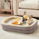 Orthopedic Dog Bed for Medium Dogs Breeds, High Density Egg Crate Foam Dog Sofa Beds,Oval Kennel Bed, Pet Couch Bed with Four Sided Bolster, Removable Washable Cover& Non-Slip Bottom