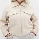 City Chic Women's Plus Size Jacket - Boucle Zip Front (M)