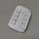 GE 6-Outlet Extender, Surge Protector, Swivel Side Access, Wall Tap Adapter, 3-Prong, 980 Joules, ETL Listed, White, 81781