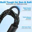 JaunniQir 2200lb Bungee Dock Lines 4-5.5ft, Shock Absorbing Mooring Ropes with Foam Floats, Stretchable Dock Snubber for Jet Ski Pontoon Kayak, 2 Pack Boat Accessories, Storage Bag (Black)