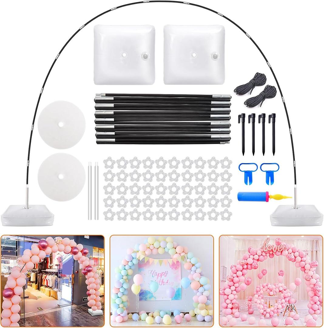Chamvis Balloon Arch Kit, 9FT Height & 10FT Width Adjustable Balloon Arch Stand Frame Garland Stand: Wedding Baby Shower Birthday Photo Backdrop, 228 Inches