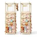Stuffed Animal Storage,Large Wooden Toy Organizer,Anti-Tip Design,Easy Assembly