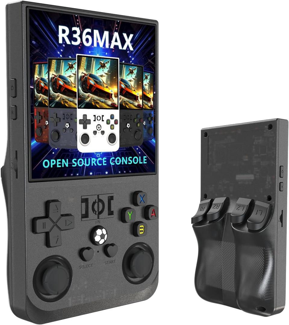 Retro Handheld Game Console with 128G Built-in 18000+ Classic Games, Video Game Console, Linux System, 4.0 Inch IPS Screen Portable Pocket Arcade (Black)