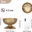 NUPTIO Gold Compote Vase for Centerpiece: 8.5" Wide Short Pedestal Footed Bowl for Flowers - Distressed Brass Urn for Decorative Wedding Table Set of 10