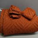 Andency Full Size Comforter Sets Burnt Orange, Boho Lightweight Full Bed Set, Terracotta Fluffy Bedding Set & Collections, 3 Pieces Rust Tufted Design (79x90Inches, 1 Comforter and 2 Pillow Shams)
