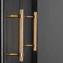 2 Pack Solid Brass Cabinet Pulls, 5" Inch (128mm) Hole Centers Gold Knurled Textured Cabinet Bar Handles for Drawer Bathroom Kitchenroom Cabinet Hardware