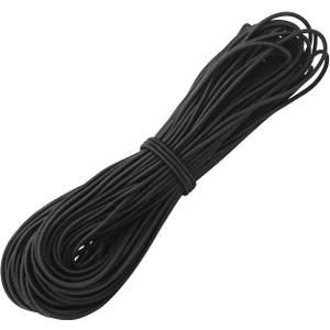 1/8" Bungee Shock Cords with Hooks,65 Feet Elastic Nylon Cords Kayak Stretch String Rope for Bikes,Tie Downs,Boating,Camping,Sunshades,Fitness and Outdoor Enthusiasts (1/8 inch x 130 feet, Black)
