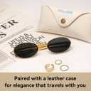 Dollger Retro Oval Sunglasses for Women Men Vintage Trendy 90s Gold Metal Frame Sun Glasses UV400 Protection Black Shades