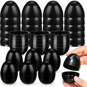 36 Pieces 3.1 Inch Empty Easter Eggs Plastic Fillable Eggs Toy Bulk for Easter Filling Candy Basket Stuffers, Crafts Party Favor (BLACK)