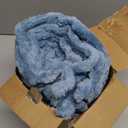 BEDELITE Fleece Blue Throw Blanket for Couch - 300GSM Soft & Warm Fluffy Blue Blanket, Decorative and Giftable Striped Blankets for Women, Men, 50"x60"
