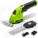 SHALL Cordless Grass Shear & Hedge Trimmer - 7.2V Electric Bush Trimmer 2 in 1 Handheld Shrub Shears, Lightweight Hedge Clippers Grass Cutter w/ 2.0Ah Rechargeable Battery & Type-C Fast Charger -Green
