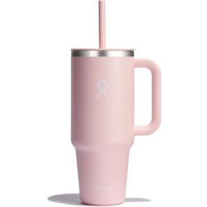 Hydro Flask Travel Tumbler with Handle, Lid and Straw - Insulated Stainless Steel in 40 Oz Trillium