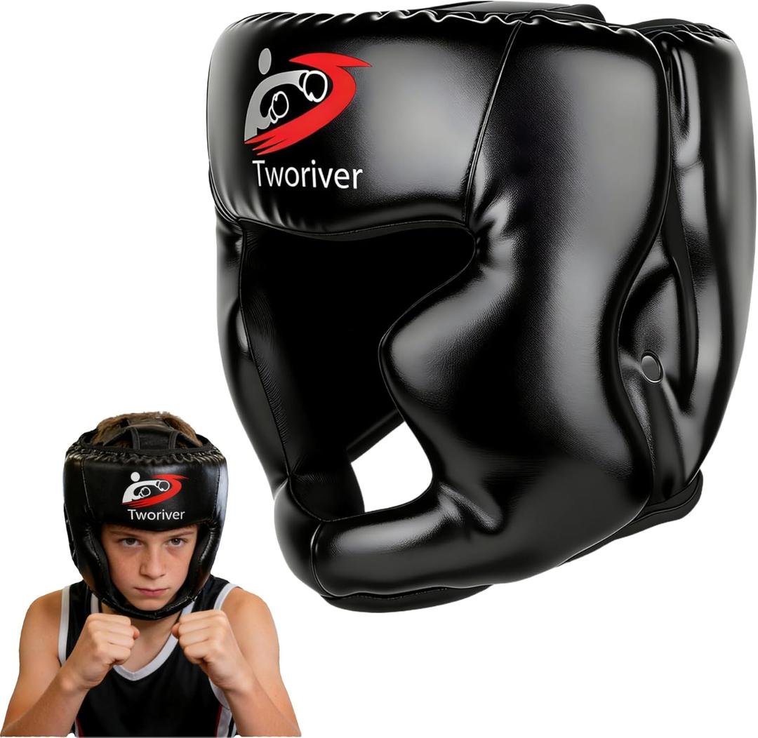 Boxing Headgear 1 Pack, Adjustable Boxing Head Gear Toys Gifts for Girls Boys Helmet for Adult Men & Kids,Closed-Type Safe,for MMA Sparring,Muay Thai,Kickboxing Training Gear,Strong Grip (Black)