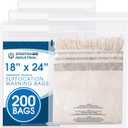 Spartan Industrial - 18 X 24 (200 Count) Self Seal Clear Poly Bags with Suffocation Warning for Packaging, Shipping - Permanent Adhesive